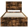vidaXL Estructura de cama con cabecera Roble ahumado 100 x 200 cm