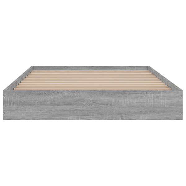 vidaXL Estructura de cama madera de ingenier&iacute;a gris Sonoma 90x190 cm