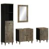vidaXL Conjunto de muebles de ba&ntilde;o 4 piezas madera maciza de mango