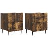 vidaXL Armario de Noche 2 pcs Roble Ahumado 43 x 34,5 x 49,5 cm