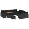 vidaXL Conjunto de sof&aacute;s de jard&iacute;n 13 uds. Negro rat&aacute;n sint&eacute;tico