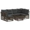 vidaXL Conjunto de sof&aacute;s de jard&iacute;n 7 pcs Gris rat&aacute;n sint&eacute;tico