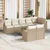 vidaXL Conjunto de sof&aacute; de jard&iacute;n 9 pcs Beige y rat&aacute;n sint&eacute;tico
