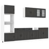 vidaXL Mueble de cocina Kalmar negra 7 piezas madera contrachapada