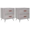 vidaXL Mesitas noche 2 uds madera ingenier&iacute;a gris Sonoma 40x35x47,5 cm