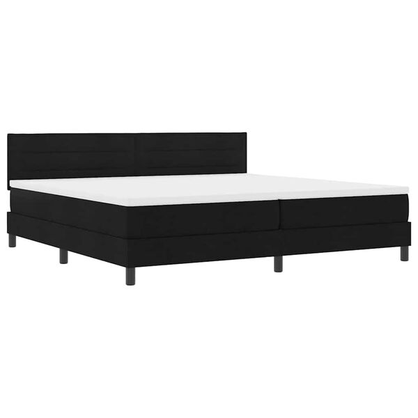vidaXL Cama tipo Box Spring con colch&oacute;n Negro 200 x 200 cm tela