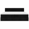 vidaXL Estructura de cama otomana con colch&oacute;n tela negra 200x200 cm
