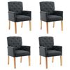 vidaXL Sillas de comedor con reposabrazos 4 unidades tela gris