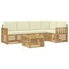 vidaXL Conjunto de sof&aacute;s de exterior 6 pcs Blanco y Crema