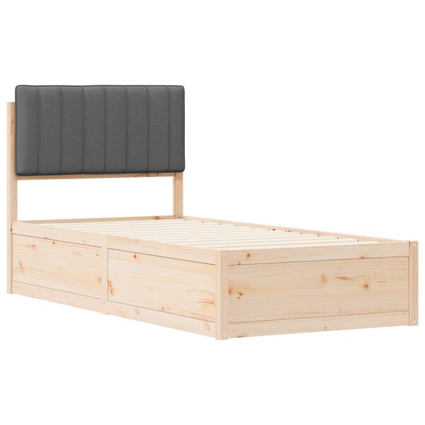 vidaXL Estructura de Cama con Cabecera Tapizada Gris oscuro