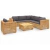 vidaXL Juego muebles de jard&iacute;n 7 piezas y cojines madera maciza teca