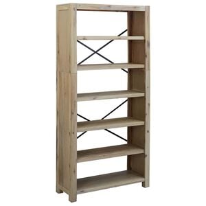 vidaXL Estanter&iacute;a de 6 niveles madera maciza de acacia 80x30x170 cm