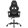 vidaXL Silla gaming cuero sintético negro