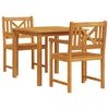 vidaXL Conjunto de Comedor de Jard&iacute;n 3 pcs Marr&oacute;n