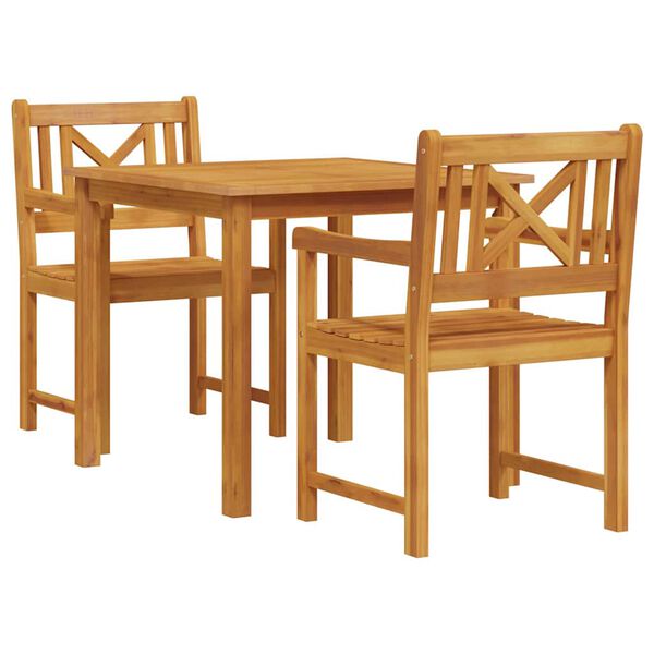 vidaXL Conjunto de Comedor de Jard&iacute;n 3 pcs Marr&oacute;n