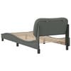 vidaXL Estructura de cama sin colch&oacute;n Hvar tela gris oscuro 90x190 cm