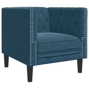 vidaXL Sill&oacute;n Chesterfield de terciopelo azul
