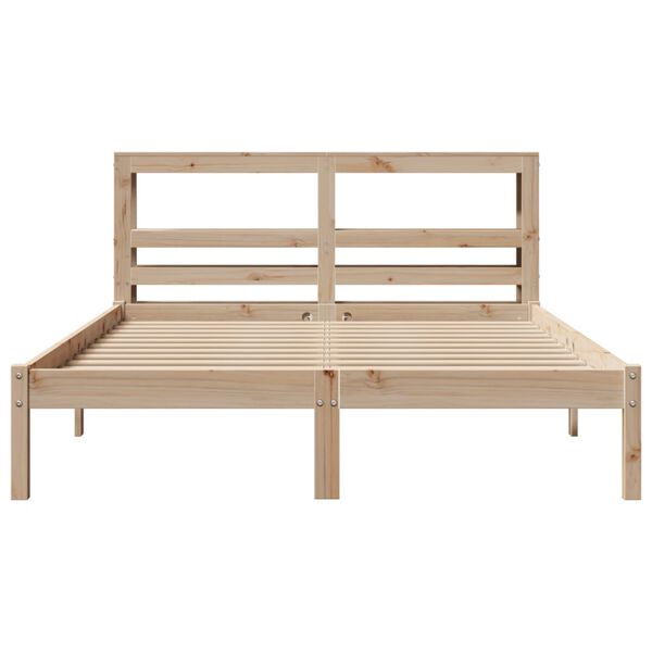 vidaXL Estructura de cama sin colch&oacute;n madera de pino blanco 150x200 cm