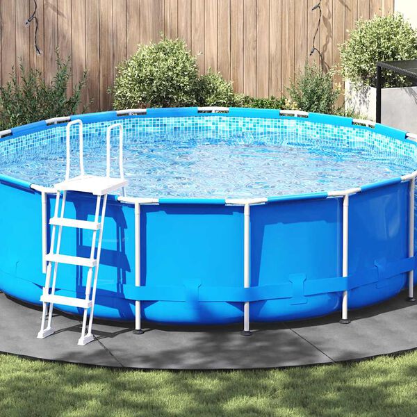 vidaXL Tapiz de suelo piscina geotextil de poli&eacute;ster gris claro &Oslash;500cm