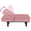 vidaXL Sof&aacute; cama con portavasos terciopelo rosa