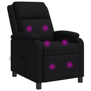 vidaXL Silla de masajes reclinable Negro Tela