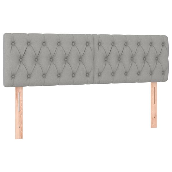 vidaXL Cabeceros 2 unidades de tela gris claro 80x7x78/88 cm