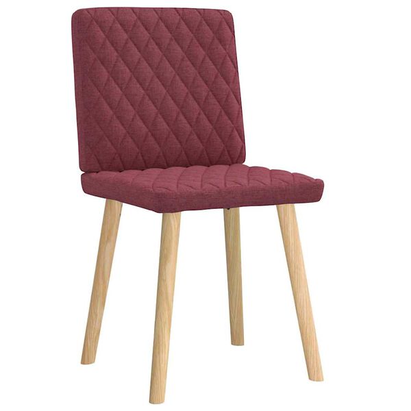 vidaXL Sillas de comedor 2 unidades tela rojo tinto