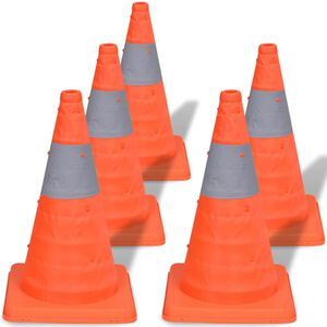Conos de tr&aacute;fico desplegables 42cm (5 unidades)