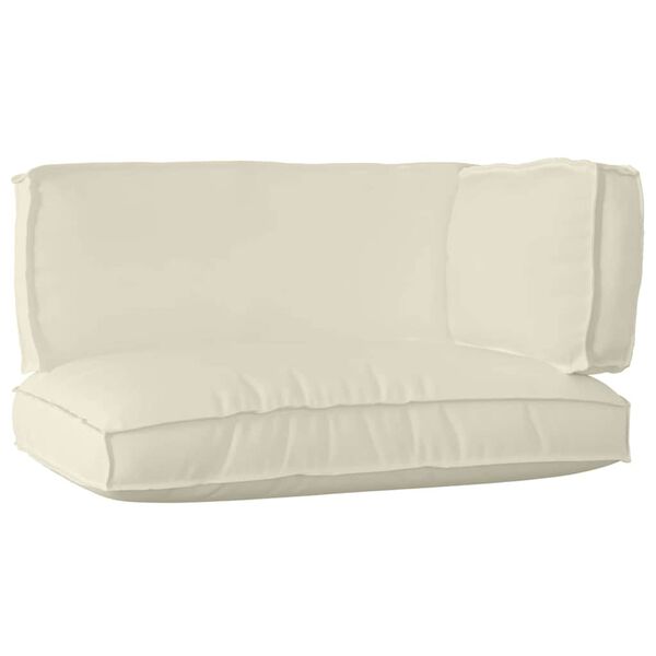 vidaXL Juego de Cojines para Palets 3 pcs Crema Tela Oxford