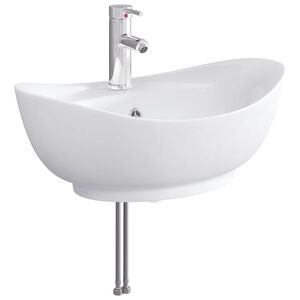 vidaXL Lavabo de ba&ntilde;o con grifo y desag&uuml;e Cromado 59 x 35 x 21 cm