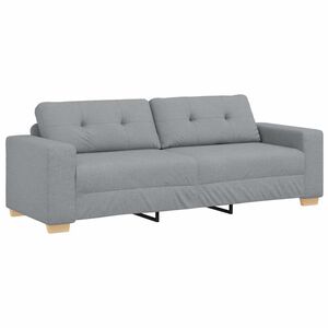 vidaXL Sof&aacute; de 3 plazas gris claro, 220x78x80 cm, tela