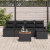 vidaXL Conjunto de sofás de jardín 6 pcs Negro ratán sintético