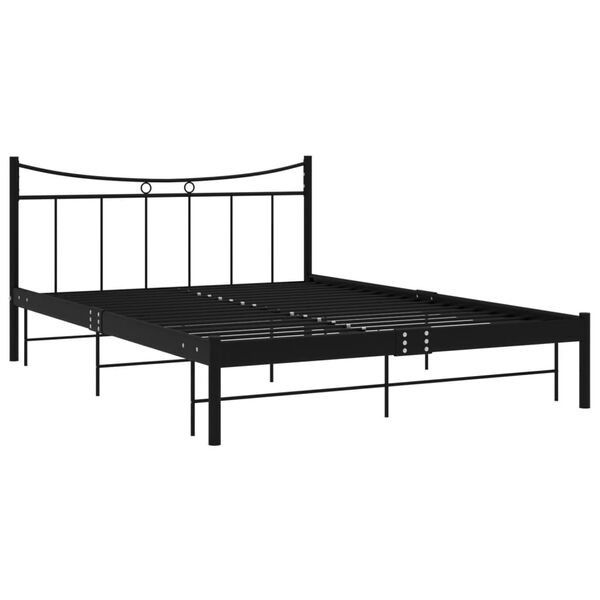 vidaXL Estructura de cama sin colchón metal negro 140x200 cm