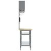 vidaXL Conjunto de banco de trabajo con estante Ajustable Gris Acero