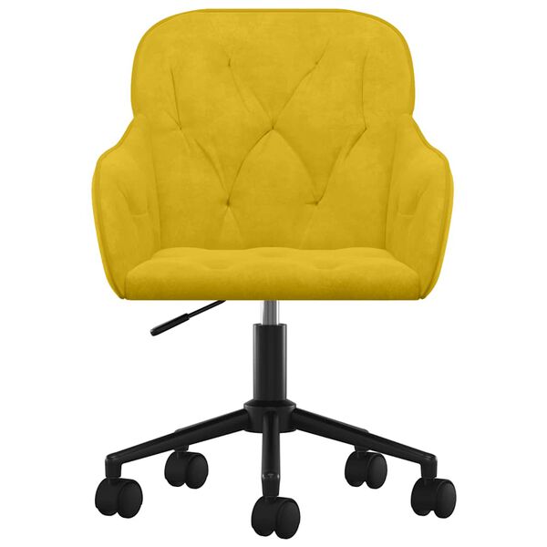 vidaXL Silla de oficina giratoria de terciopelo amarillo