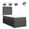 vidaXL Cama box spring con colch&oacute;n tela gris oscuro 90x200 cm