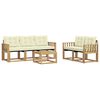 vidaXL Conjunto de sof&aacute;s de exterior 6 uds. Blanco y Crema