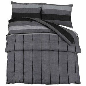 vidaXL Juego de funda n&oacute;rdica algod&oacute;n gris oscuro 260x240 cm