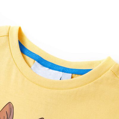 Camiseta infantil de manga corta amarillo 92