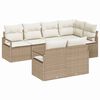vidaXL Conjunto de sof&aacute;s de jard&iacute;n 7 uds. Beige y rat&aacute;n sint&eacute;tico