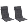 vidaXL Cojines de silla respaldo alto 2 uds tela Oxford gris antracita