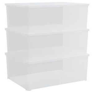 vidaXL Cajas de almacenaje apilables 3 uds pl&aacute;stico 10 L
