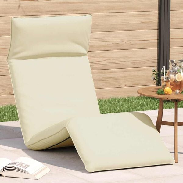 vidaXL Tumbona plegable color crema 175x54x8,5 cm Tejido Oxford