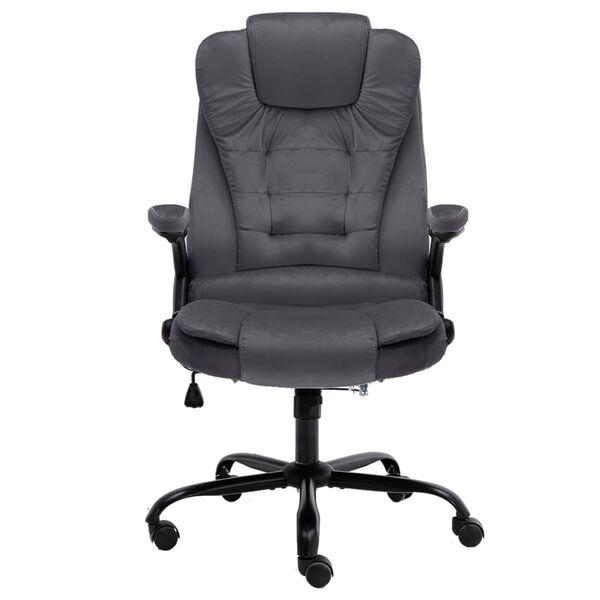 vidaXL Silla de oficina de terciopelo gris oscuro