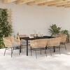 vidaXL Conjunto de Comedor de Jard&iacute;n con coj&iacute;n 7 pcs Marr&oacute;n
