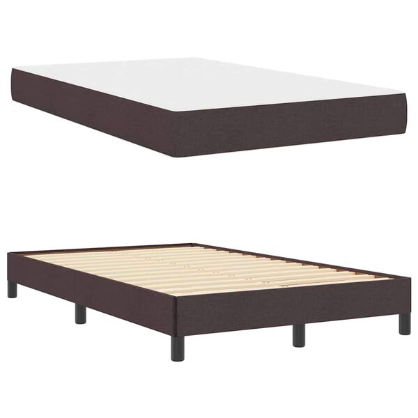 vidaXL Cama tipo Box Spring Marr&oacute;n Oscuro 120 x 190 cm tela