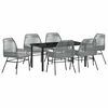 vidaXL Conjunto de Comedor de Jard&iacute;n 7 uds. Gris rat&aacute;n sint&eacute;tico