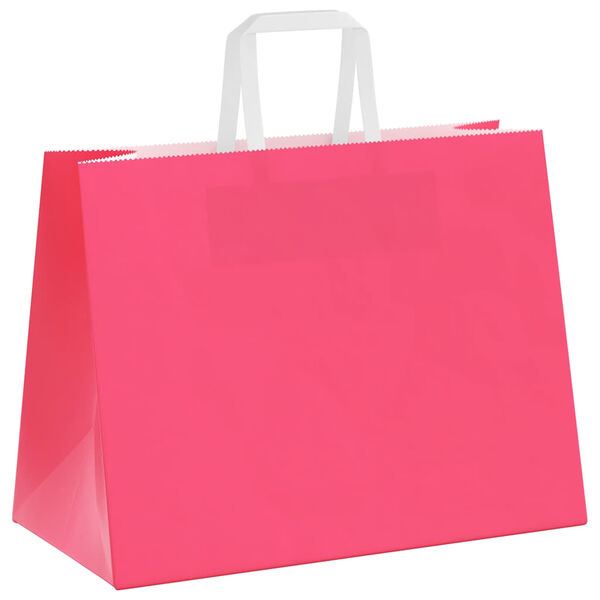 vidaXL Bolsas de papel con asas 50 uds rosa 32x17x25 cm