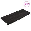 vidaXL Alfombrilla autoadhesiva de escalera 15 uds 65x24,5x3,5 cm