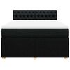 vidaXL Cama box spring con colch&oacute;n tela negro 140x190 cm